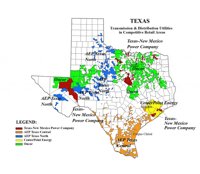 Texas TDSP Map