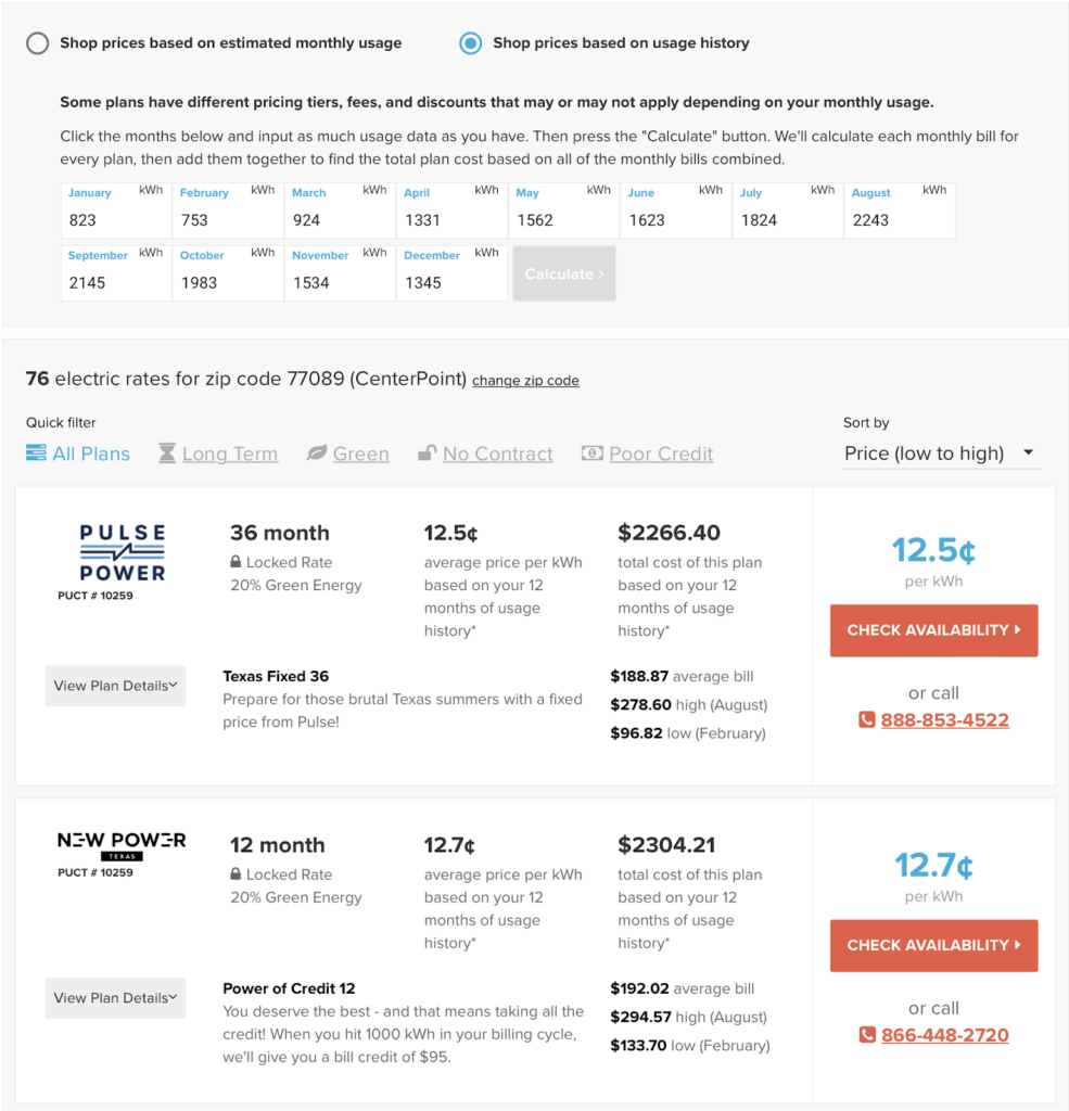 Electricity Usage Calculator