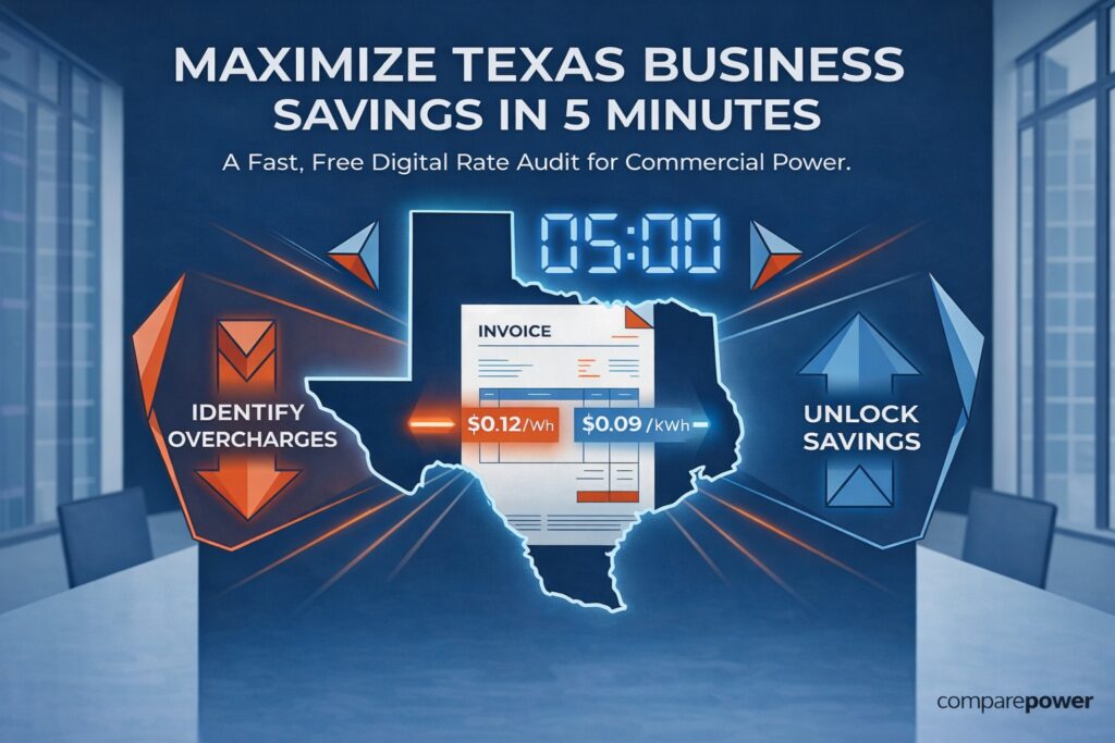 Audit Your Business Electricity Rate 2 State of Texas outline with Invoice electric bill and two different prices
